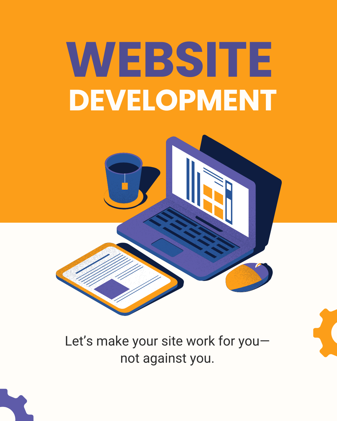Orange and Purple Modern Illustration Web Development Instagram Post